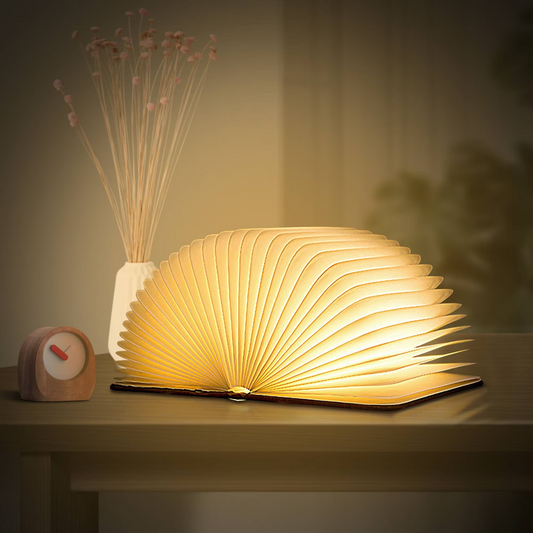 Wooden Folding Book Lamp, LED Book Light, Table/Desk Lamp for Home, Office & Room Decor, Bright Enough For Reading