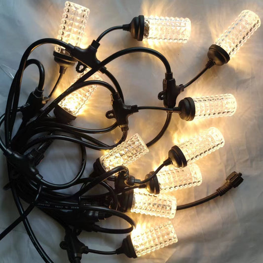 Outdoor Lights Mains Powered, 5meter LED S14 Garden Festoon String Lights with 10 LED Bulbs, Shatterproof Festoon Lights For Garden
