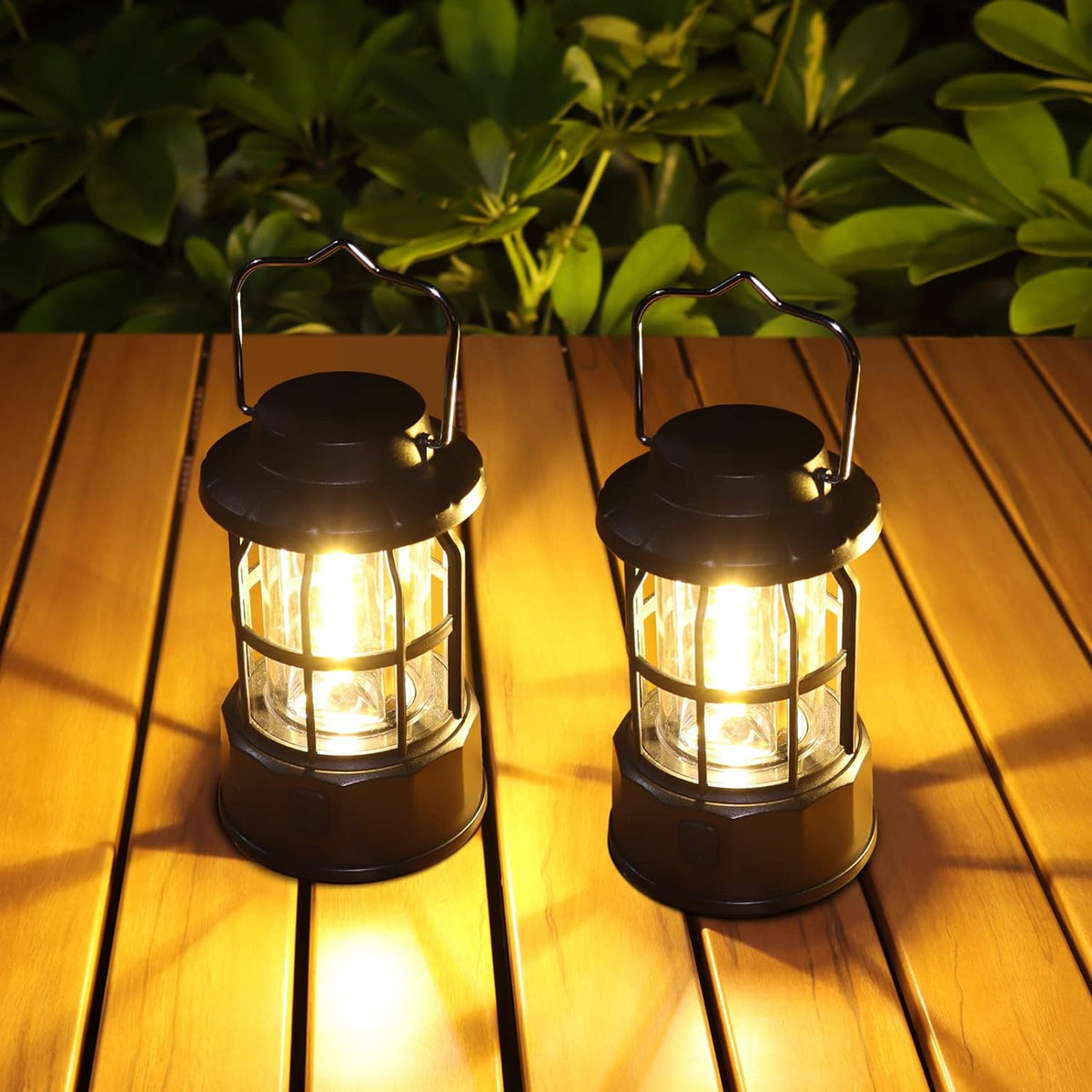 Camping Lanterns Battery Operated, 2 Pack LED Camping Lights Brightness Dimmable, IPX4 Waterproof Camping Lamps, Portable Camping Lamp for Hurricane, Emergency, Home, Shed and More [Energy Class A++]