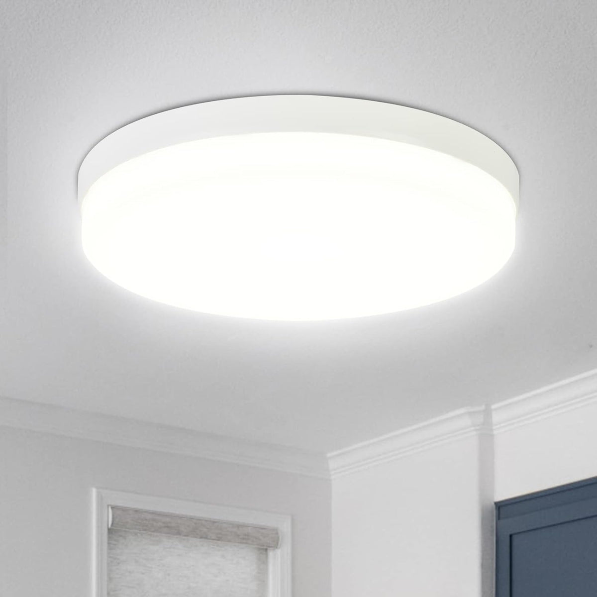 LED Kitchen Ceiling Light, 18W 1850lm Round Ceiling Lights Daylight White 5000K, 120W Equivalent, Dome, Flush Ceiling Light