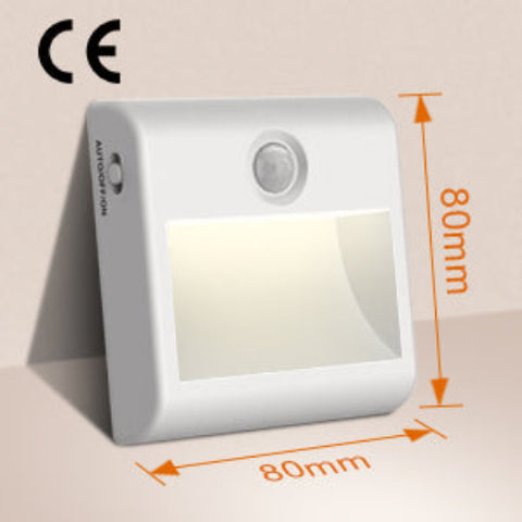 Motion sensor light on bathroom wall

