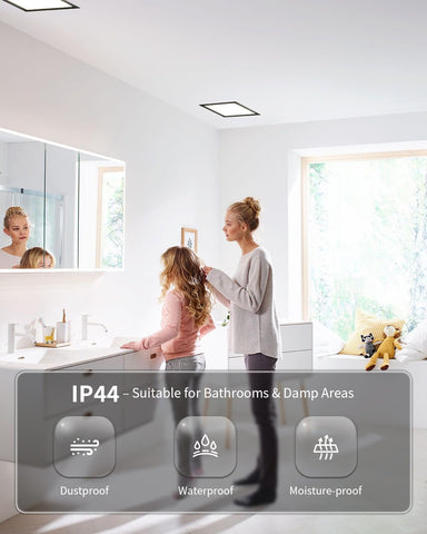 6 Pack Dimmable LED Downlights 18W, 3CCT, Black, Square, Cutout 145-160Mm | LED Spotlight Ceiling 150Mm, 1600LM, IP44, 3000K/4000K/6000K Adjustable, LED Recessed Ceiling Light for Bathroom
