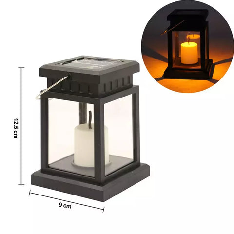 Lantern with included ground stake placed in lawn

