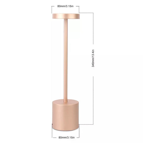 Cordless Metal LED Touch Table Lamp – Rechargeable Desk Light for Home & Office