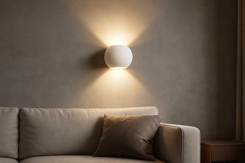 Up & down Plaster Wall Light – Paintable White G9 Sconce with Dimmable LED Bulb