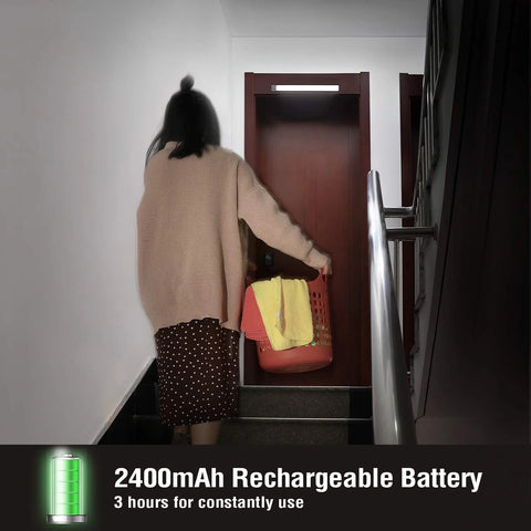 Under Cabinet Light Motion Sensor 70 LED Ultra-Thin, 2400Mah Rechargeable Battery, Wireless USB LED Lighting for Kitchen, Closet, Hallway, Wardrobe