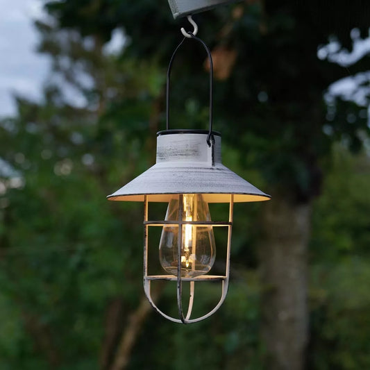 20cm Solar Retro Filament LED Hanging Outdoor Garden Fisherman Lantern Light