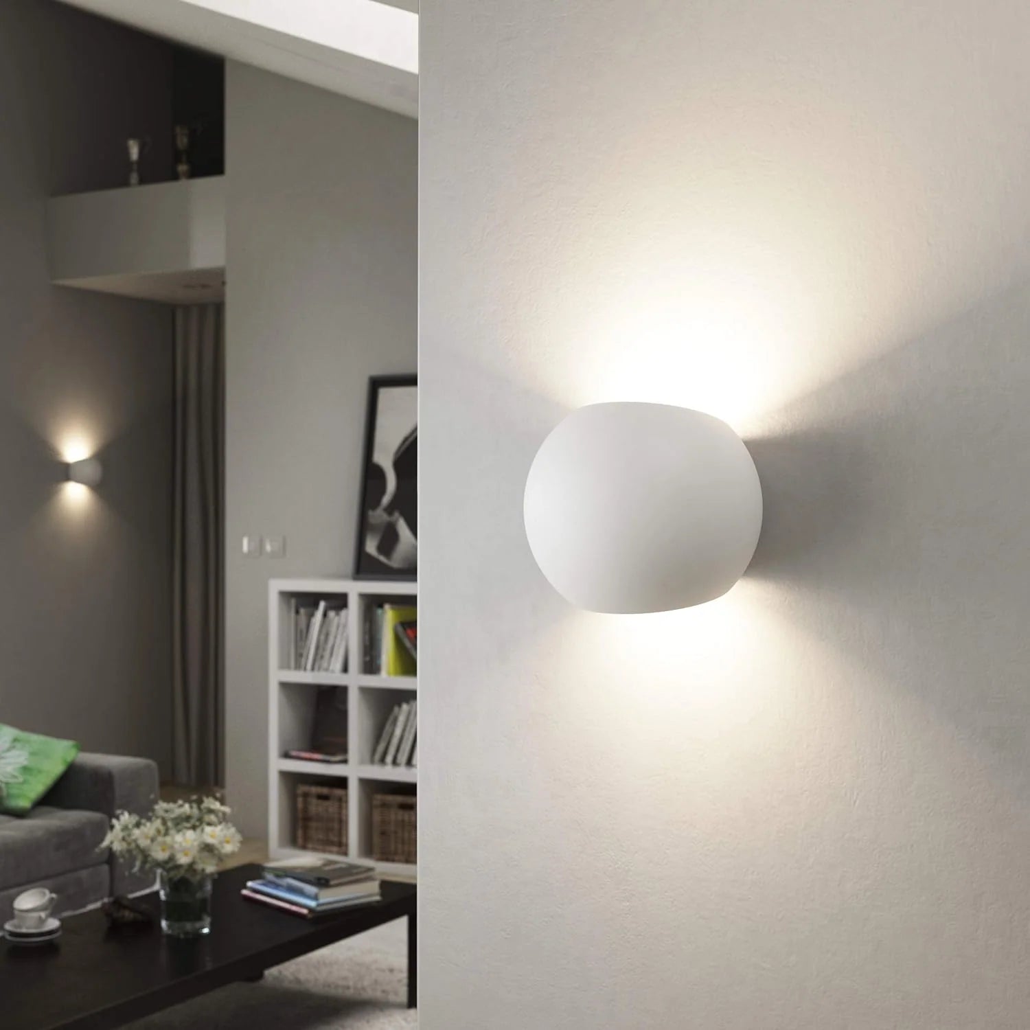 Up & down Plaster Wall Light – Paintable White G9 Sconce with Dimmable LED Bulb
