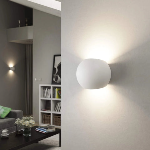 Up & down Plaster Wall Light – Paintable White G9 Sconce with Dimmable LED Bulb