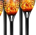 Lorrtta Solar Flame Lights, IP65 Waterproof, Outdoor Garden Light, 12 LED Auto On/Off, 52 CM Tall Solar Flame Torch Lights for Pathway