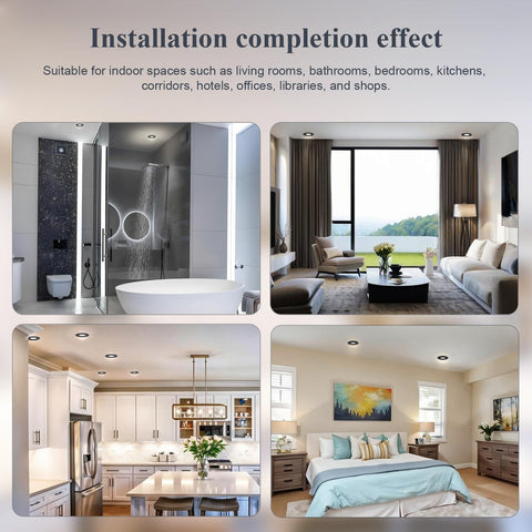 LED Downlights IP65 Waterproof Bathroom Spotlights 68-75Mm Cut Out | 4 Pack 5W GU10 3000K Class II Luminaire, Easy Install Black Recessed Ceiling Lights for Shower, Mains Powered