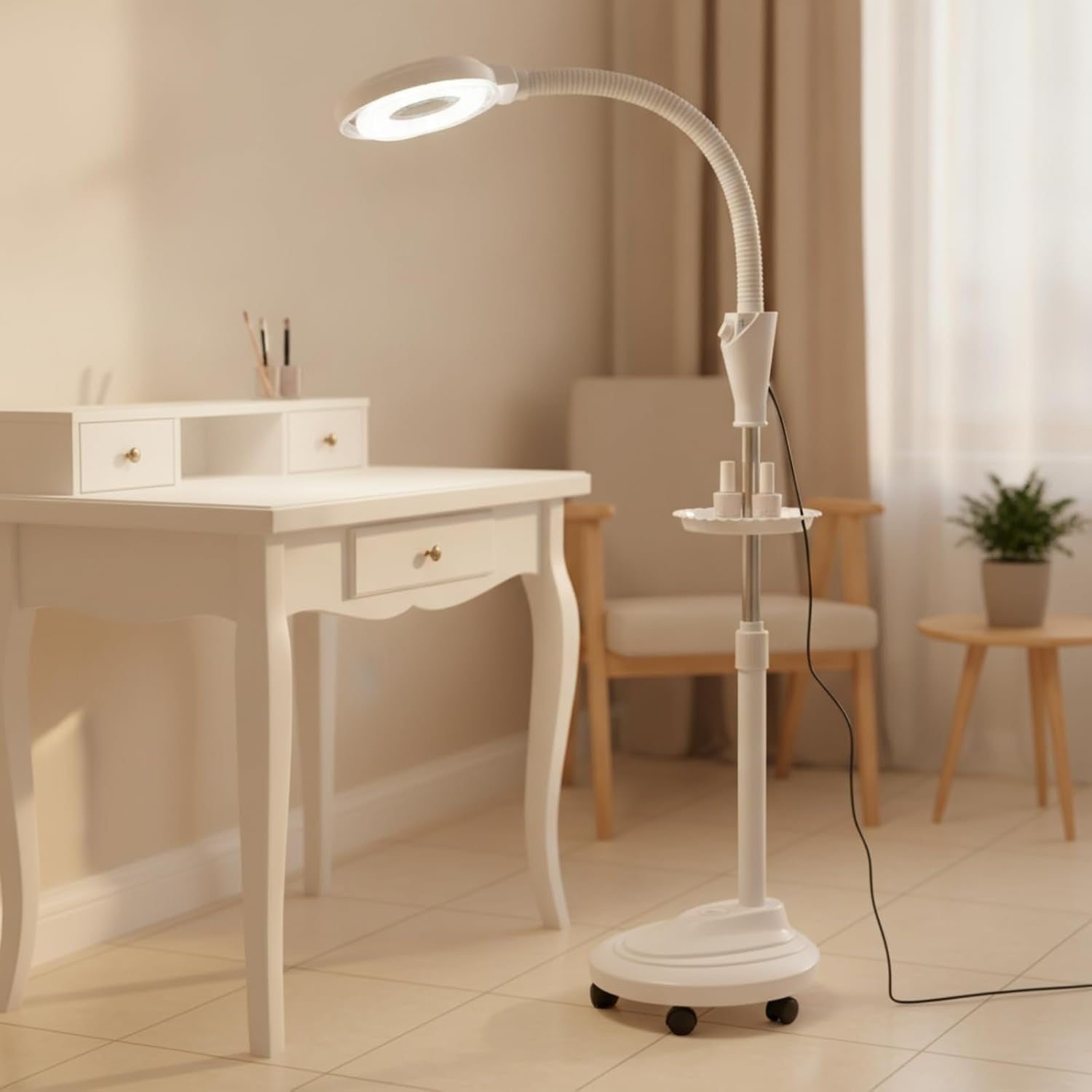 Salon Lamp with Tray LED Lash Light with Stand Dimmable Lash Light for Permanent Makeup Artists