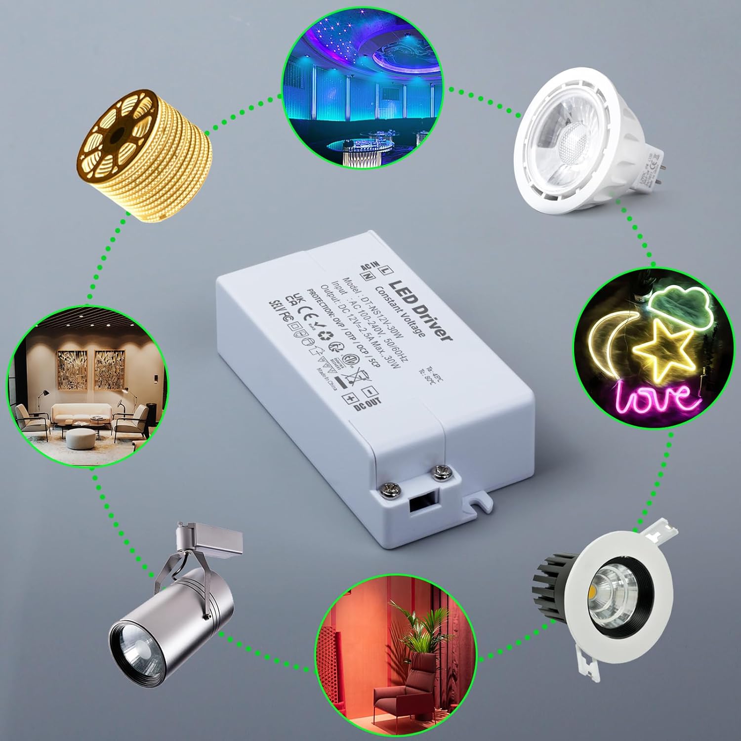 240V to 12V LED power adapter


