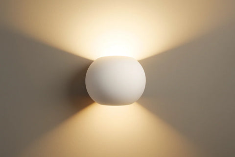 Up & down Plaster Wall Light – Paintable White G9 Sconce with Dimmable LED Bulb