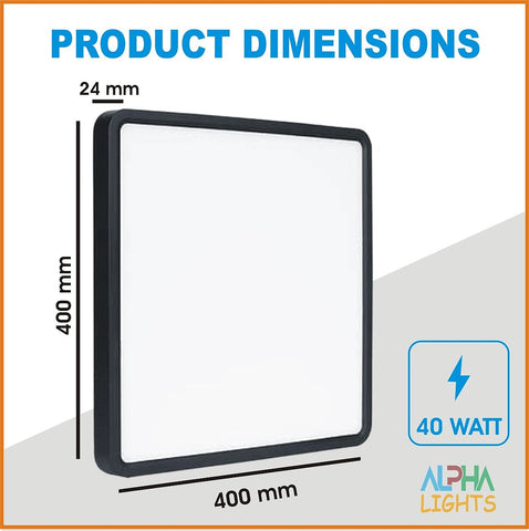 Sleek 36W LED square ceiling light installed in living room


