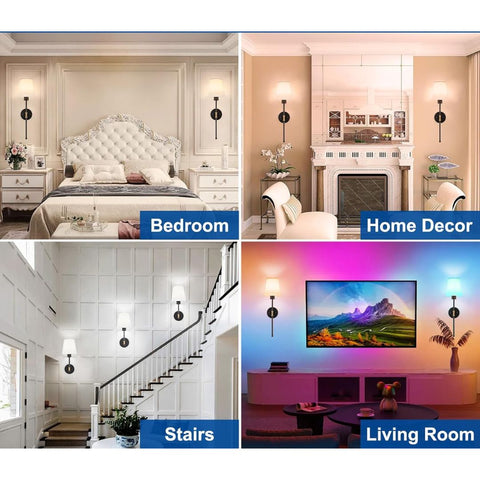 Rechargeable Wireless Wall Sconce Set, Remote Controlled Adjustable LED Light, Battery Powered Decorative Lamp for Bedroom and Living Spaces