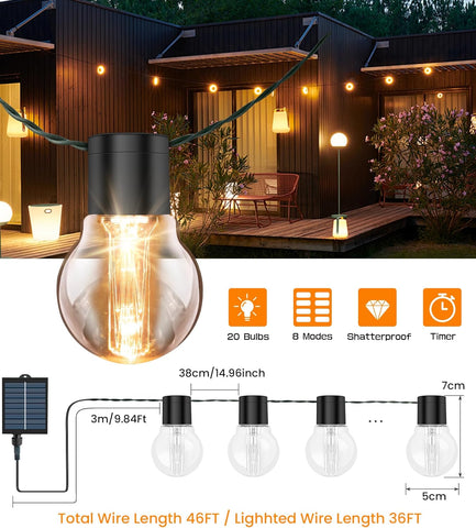 USB cable charging the solar festoon lights indoors.

