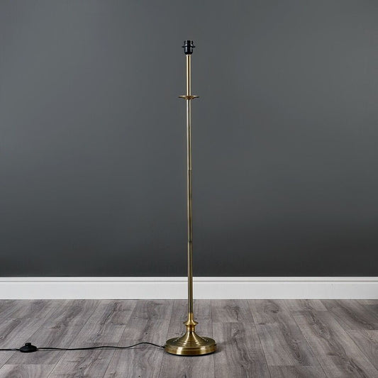 Tall Floor Lamp Base Traditional Metal Antique Brass Light Living Room Lighting