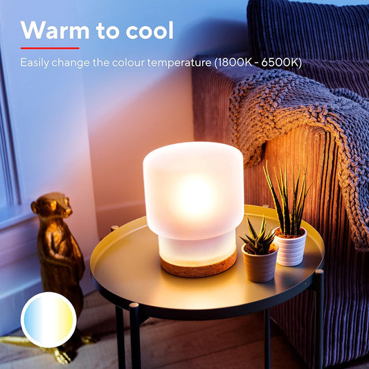 WiFi E14 Smart Bulb, Dimmable Candle Bulb, Works with Alexa and Google Home, No Hub, 2.4GHz WiFi Bulb, Small Screw Warm to Cool Smart Light Bulb, White Ambience [Amazon Exclusive] - 2 Pack