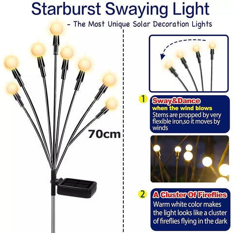 Outdoor decorative lights mimicking fireflies


