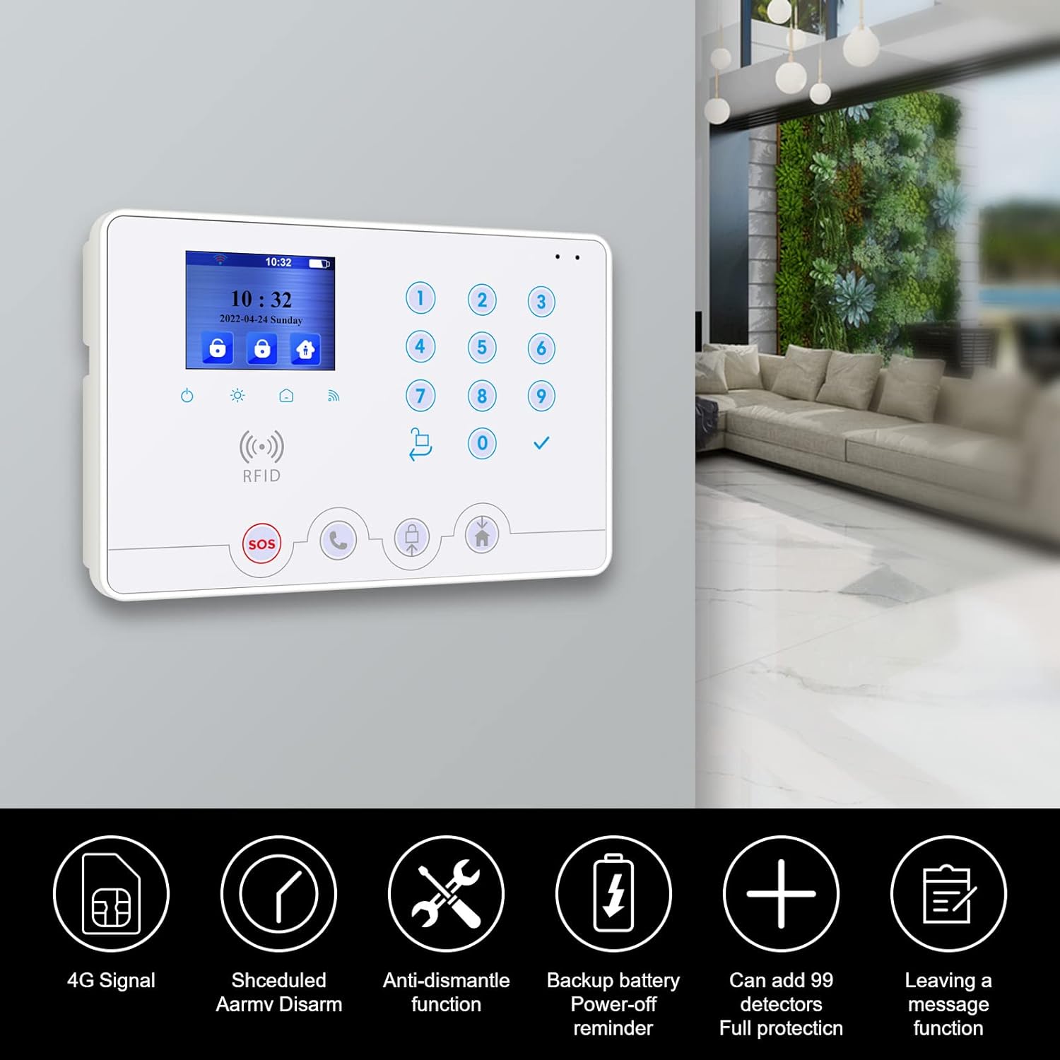 WiFi + 4G Wireless Home Burglar Alarm System Kit. Tuya Smartlife APP Amazon Alexa, with Siren Window Door sensor Motion Detector RFID - thelights4u.com