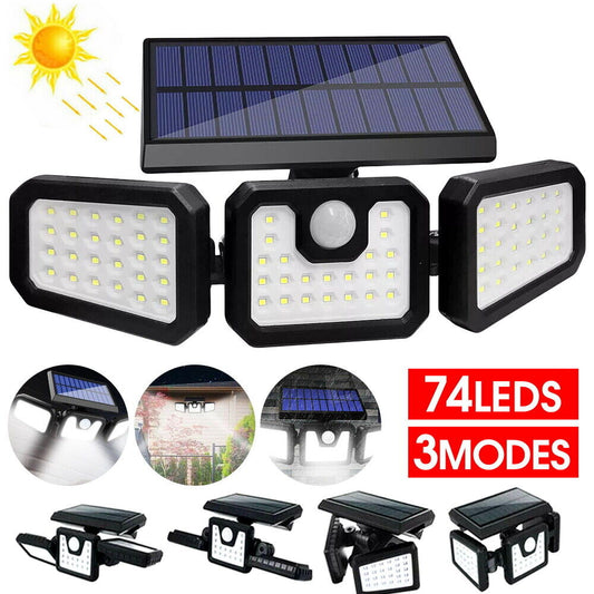 Solar Lights Outdoor,  74 High Brightness LED Cordless Solar Light(2 Pack)