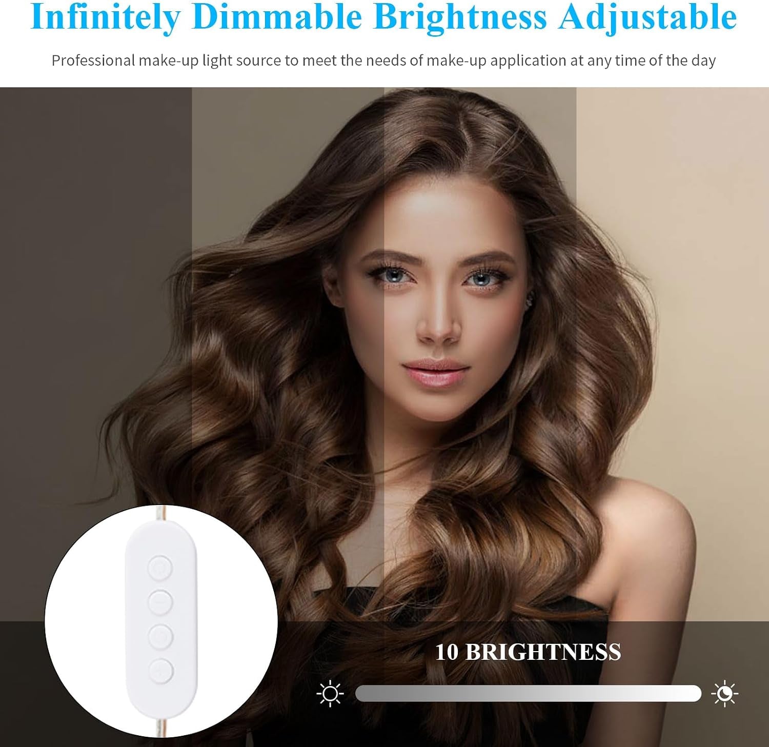 5M LED Vanity Mirror Light Kit, 60 Dimmable Leds, 3 Colors Hollywood Style Dressing Table Strip, for Bathroom Makeup Vanity