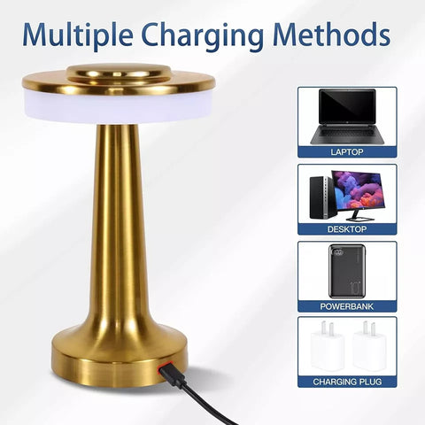 Cordless LED Table Lamp – 3-Color Dimmable Rechargeable – Alpha Lights
