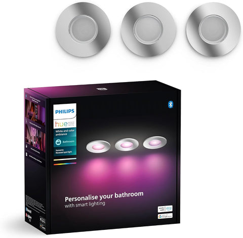 Philips Hue Xamento Recessed Spotlights, 1 Pack, Black | White and Colour Ambiance Light, Smart LED, 4.2W, 16 Million Colours, Dimmable, Bluetooth App Control, Smart Home