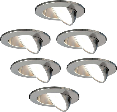 6-Pack LED Downlight White 5W CCT Waterproof IP65 Dimmable | Cutout Size Ø75Mm; Waterproof for Bathroom Shower Zone and Damp Indoor Areas