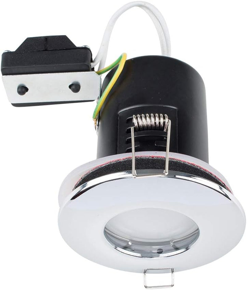 | Fire Rated White Domed GU10 Ceiling Downlight | Bath Recessed Lighting, Home Décor & Improvement Essential | Mains Wired