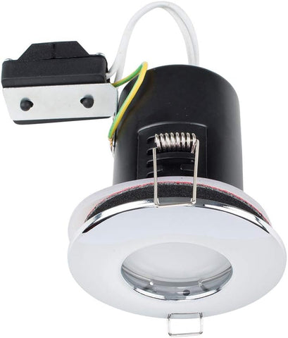 | Fire Rated White Domed GU10 Ceiling Downlight | Bath Recessed Lighting, Home Décor & Improvement Essential | Mains Wired