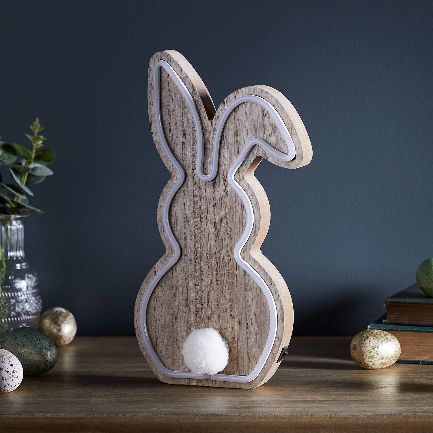 30cm Easter bunny LED night light wooden design