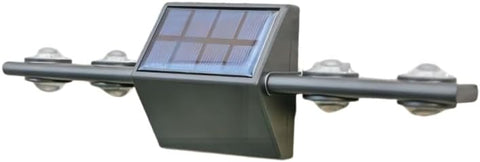 SOLARI Pack of 2 Solar Wall Lights Outdoor Split Design 8 LED Polysilicon Warm White Solar IP65 Light. Outdoor Daylight Sensor Garden/House Wall, Staircase, Fence Light. Dusk to Dawn Auto On/Off.