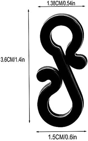 50 Pack Christmas S Mini Gutter Hooks – Black Weatherproof Plastic Clips for Outdoor String Lights & Rope Lights – Make Festive Decorating Easier, One Light at a Time