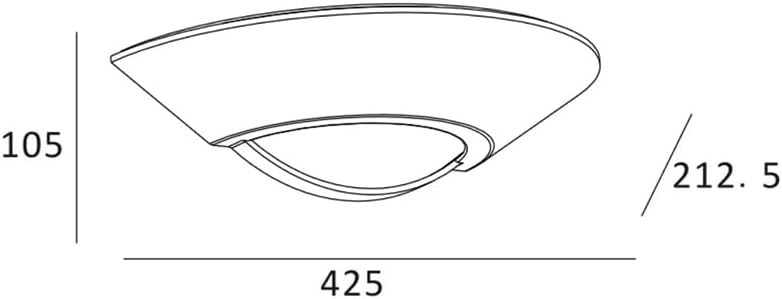Ceiling light fixture with dimensions labeled