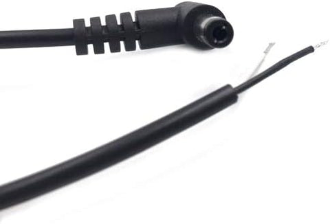 6Pcs 5.5mm x 2.5mm 90 Degree Right Angle DC Power Male Plug Jack to Bare Wire Open End Cable for CCTV DC Power Supply Cable Repair