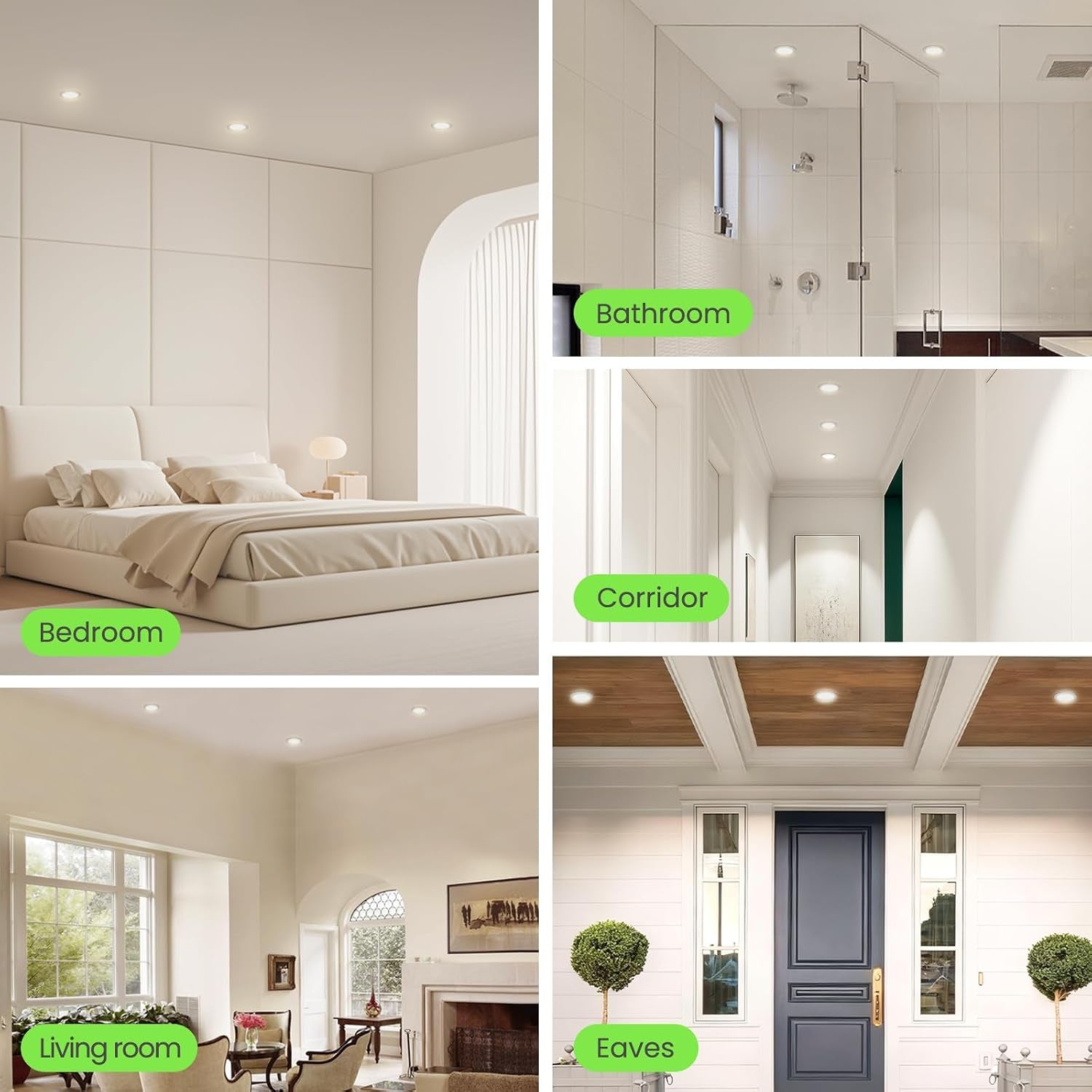 12 Pack LED Recessed Ceiling Lights Dimmable Suitable for Bathroom. | 7W 580LM 90-100Mm Cutout,Led Spot AC 220-240V,3CCT 3000K 4000K 6500K Adjustable,Ip44 Waterproof,Nickel