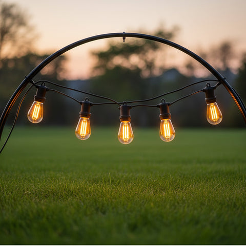98 FT Outdoor Festoon String Lights, Pack with 32 LED Bulbs, Waterproof Warm White Patio Lights