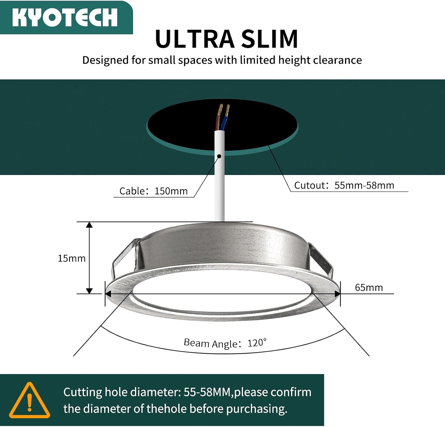 LED Furniture Lights 230V, 4W LED IP44 G4 20Mm Recessed Spotlights for Flat Furniture 3000K/4000K/6000K Kitchen Hood, Bathroom Recessed Spotlight (Nickel, Set of 6)