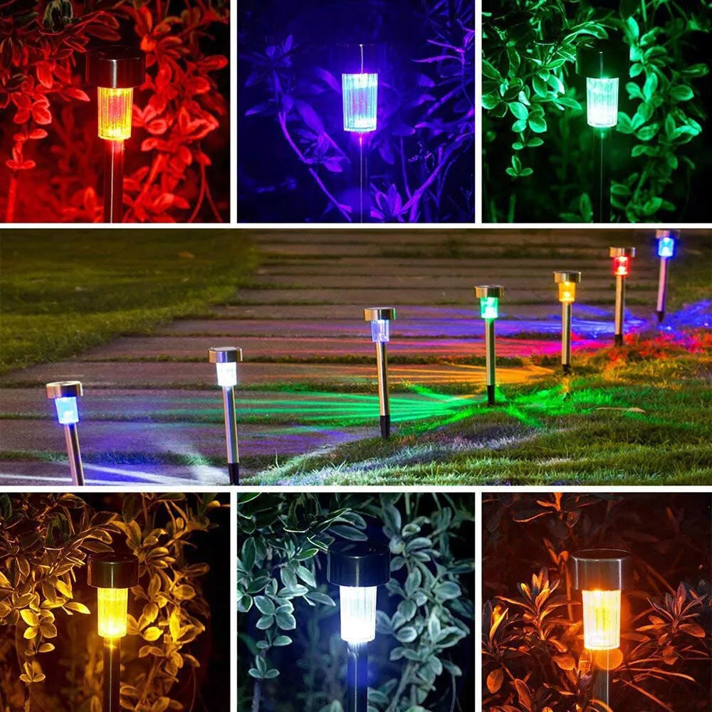 10Pcs Solar Power LED Stake Lights – Waterproof Outdoor Garden Lights
