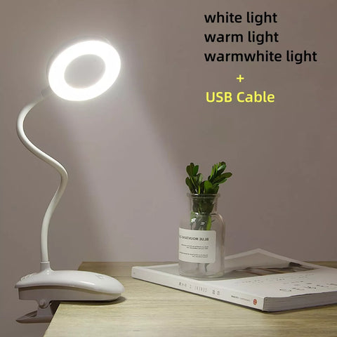 LED Rechargeable Clip-On Desk Light – USB Reading Lamp