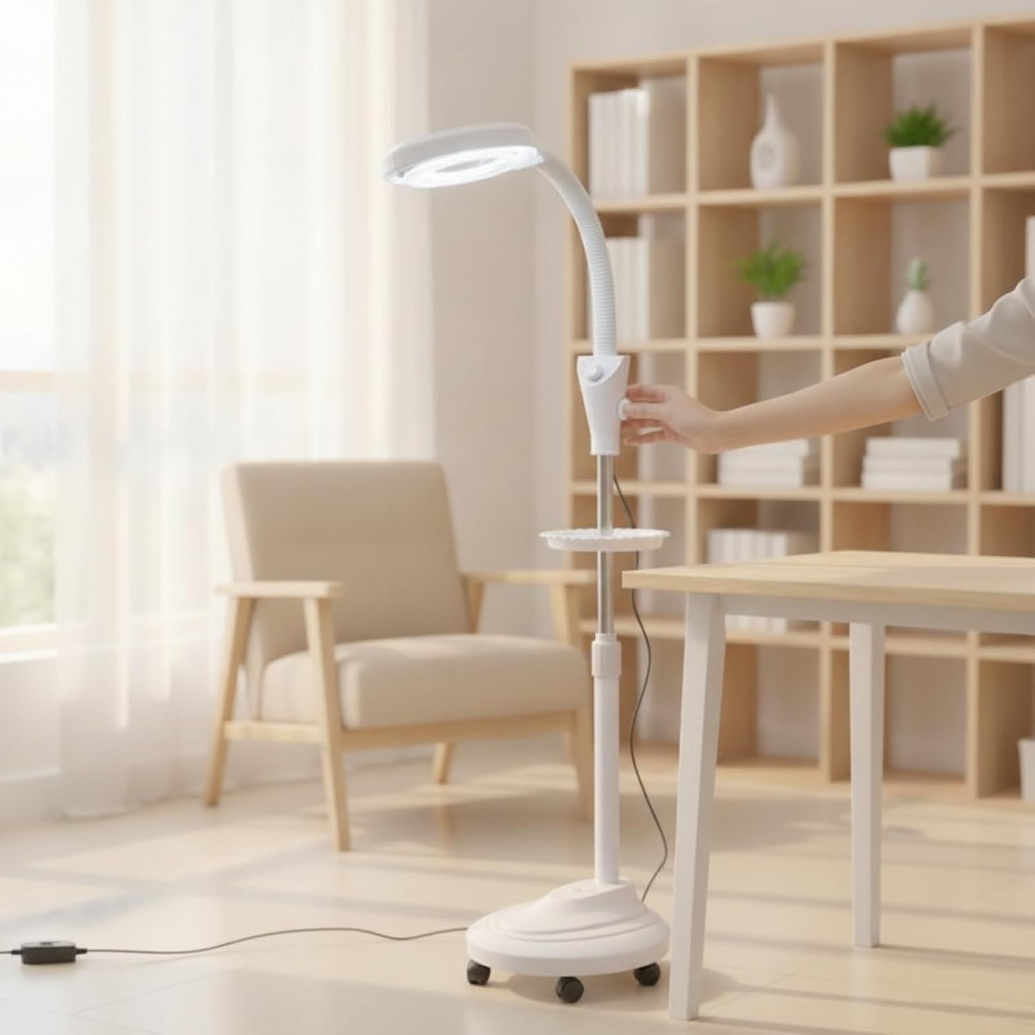 Salon Lamp with Tray LED Lash Light with Stand Dimmable Lash Light for Permanent Makeup Artists