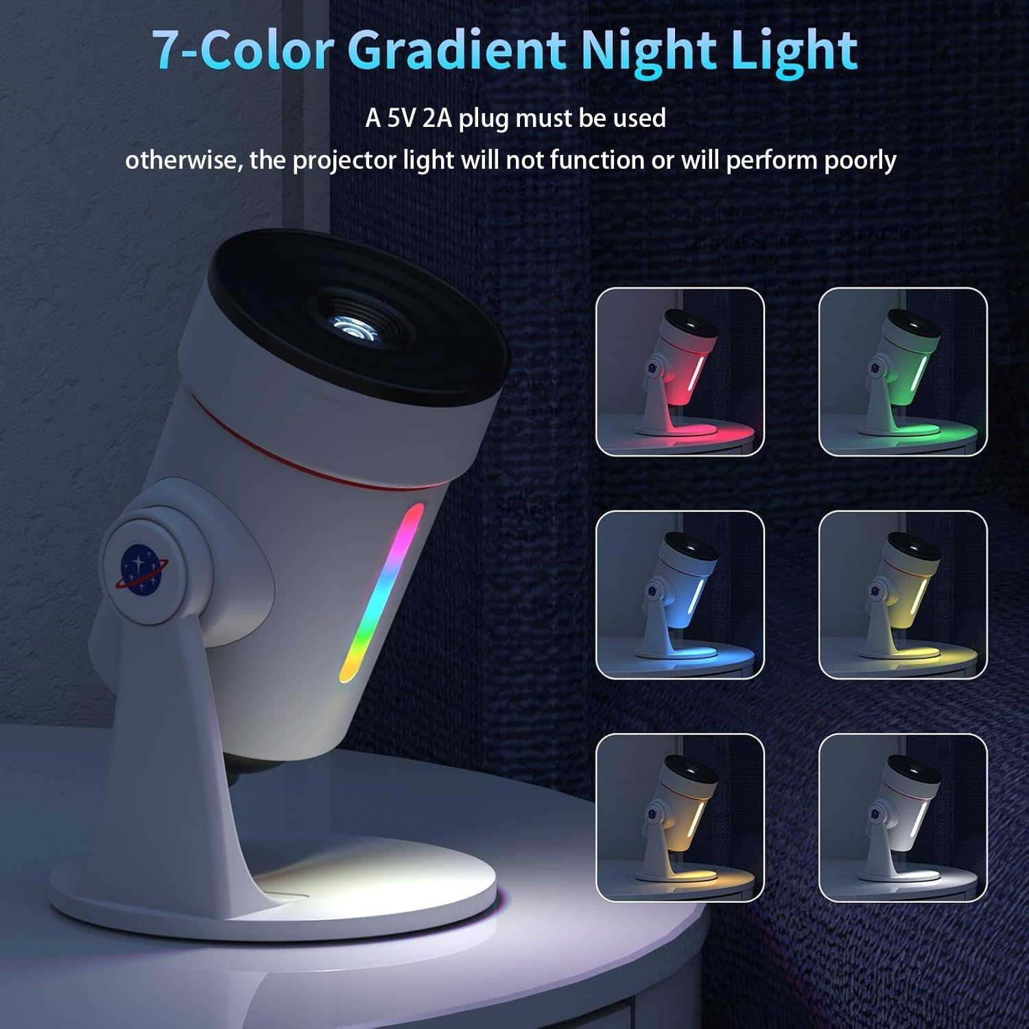 360 degree rotating galaxy night light