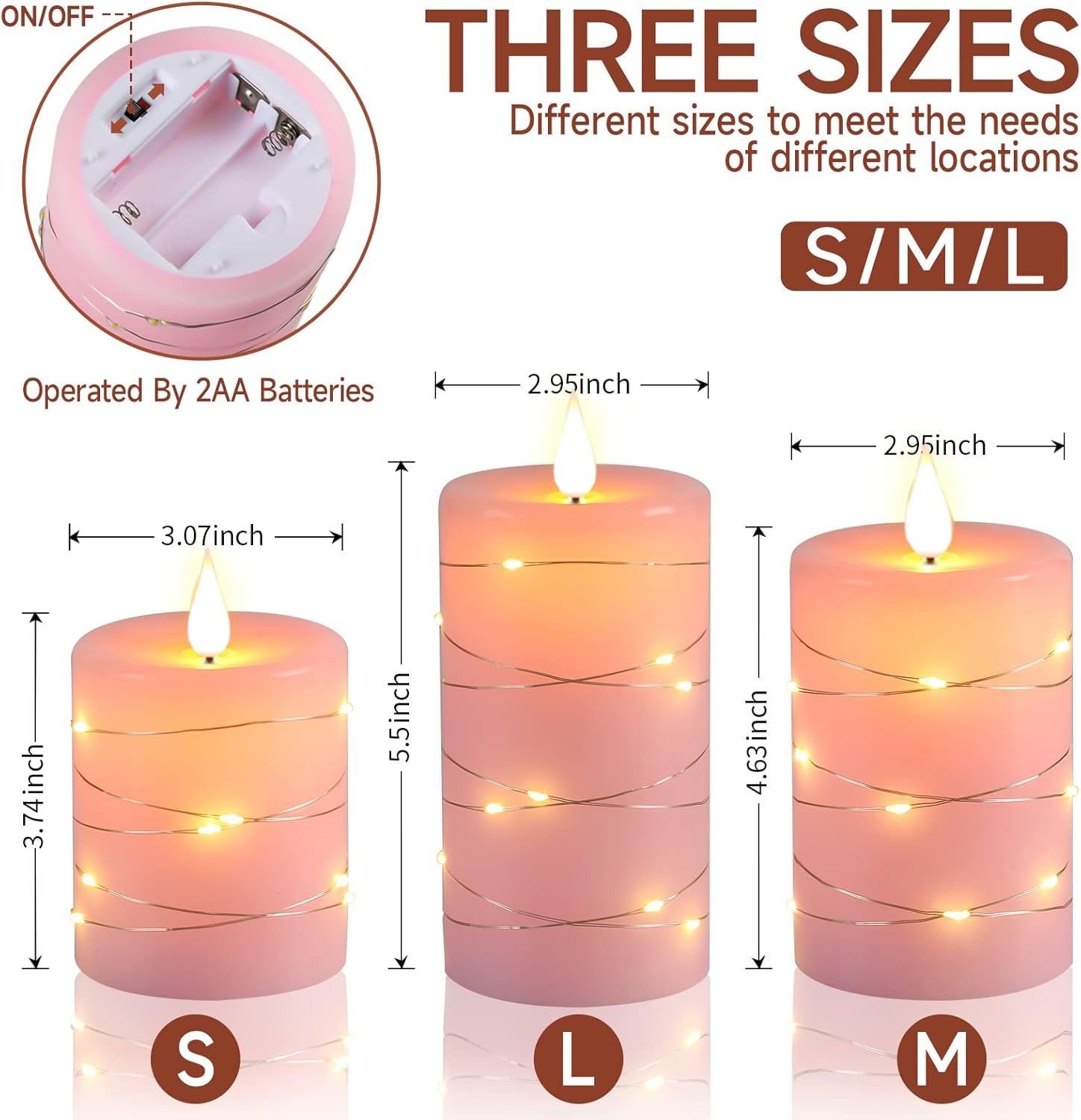 360 degree viewing angle candles
