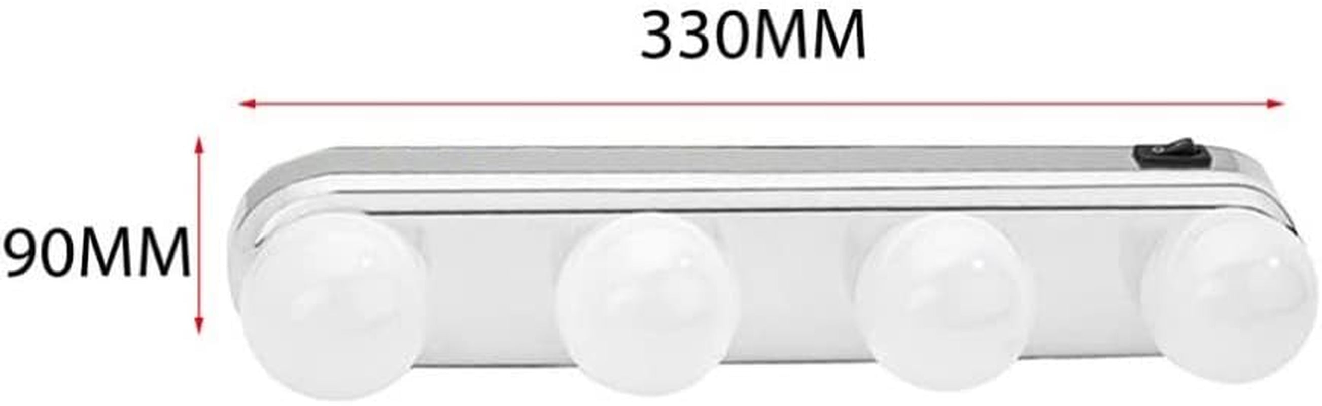 Portable Battery Powered LED Vanity Mirror Lights Super Bright 4-LED Bulb Cosmetic Light Kit for Makeup Shooting