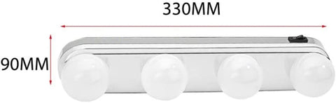 Portable Battery Powered LED Vanity Mirror Lights Super Bright 4-LED Bulb Cosmetic Light Kit for Makeup Shooting