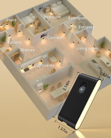 3D floor plan of a house with labeled rooms and a smartphone for scale.