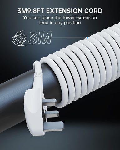 3M extension cord with white plug on a dark background