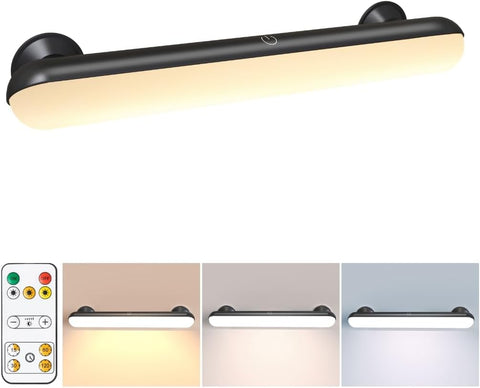 Stick on Makeup Mirror Light, 5000Mah Rechargeable Vanity Light | Wireless, Suction Cup, Stick on Lights with Remote, LED Magnetic Dressing Table Lights with 3 Color & Dimmable for Bathroom